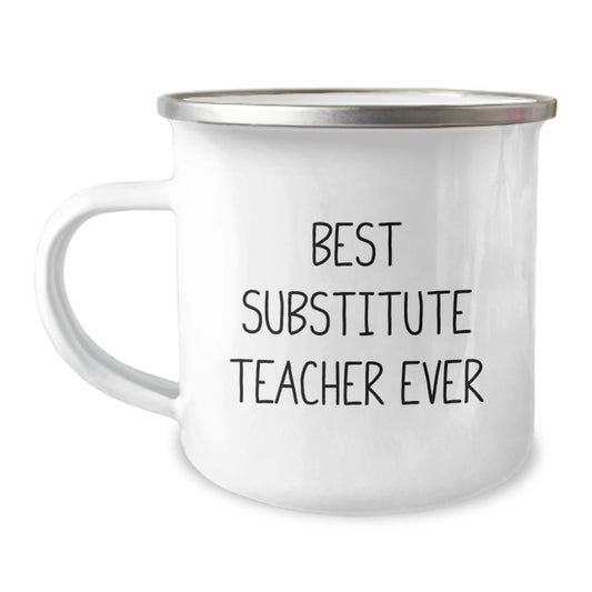 Funny Substitute Teacher Gifts for Men, Best Sub Teacher Ever Camping Mug, Birthday Unique Gifts from Friends - Image 1