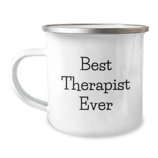 Funny Therapist Gifts from Friends, Best Therapist Ever Camping Mug for Birthday, Unique Gifts for Therapist Men - Image 1