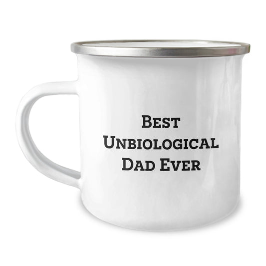 Unbiological Dad Keepsake Camping Mug for Him Stainless Birthday Gift - Image 1