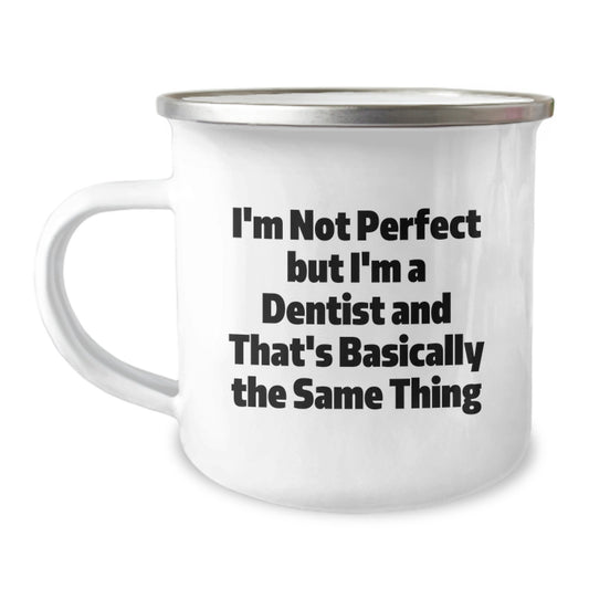 Dentist Keepsake Camping Mug for Him Birthday Gift with Enamel Finish 12 - Image 1