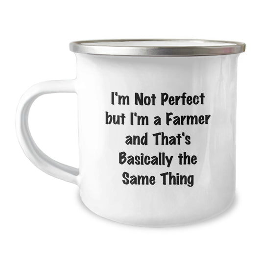 Birthday Gift Camping Mug for Her – I'm Not Perfect But I'm a Farmer - Image 1