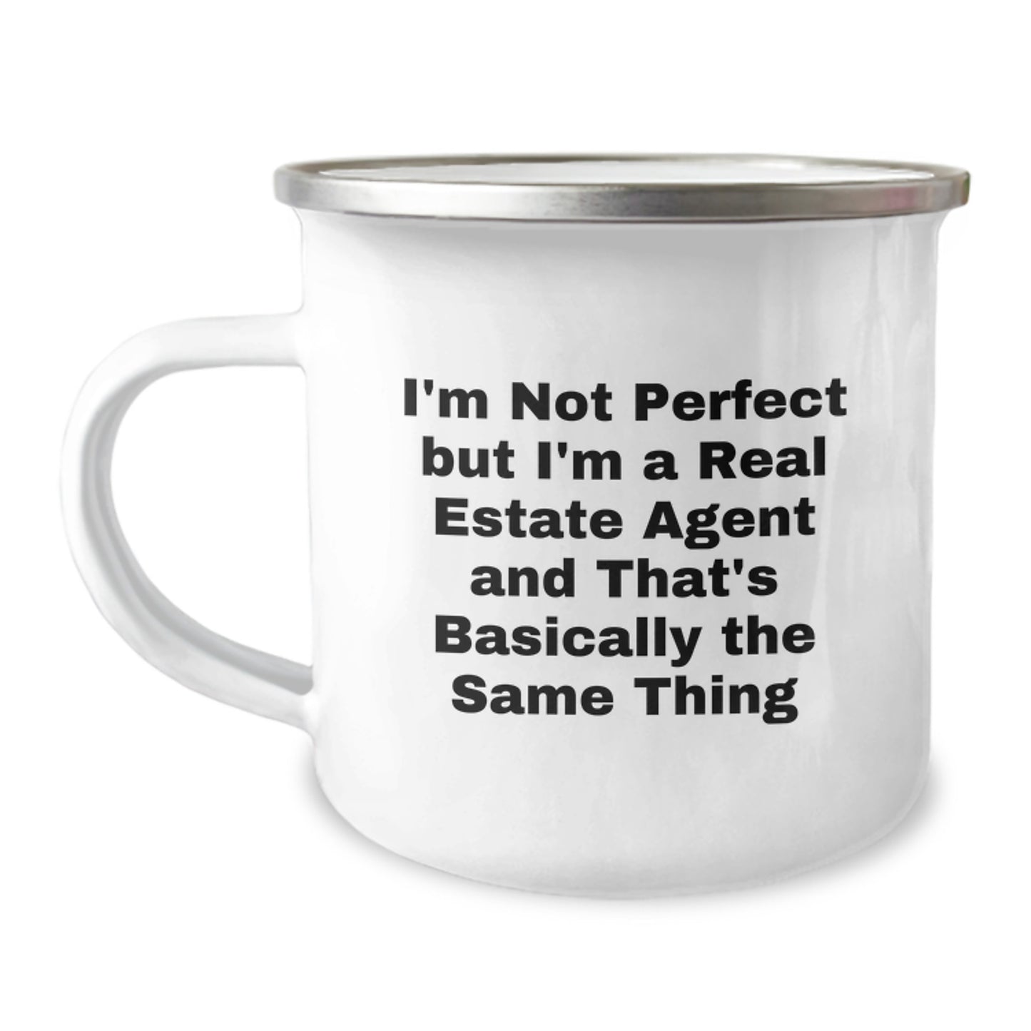 Quirky Real Estate Agent Camping Mug for Friends Birthday Gift - Image 1