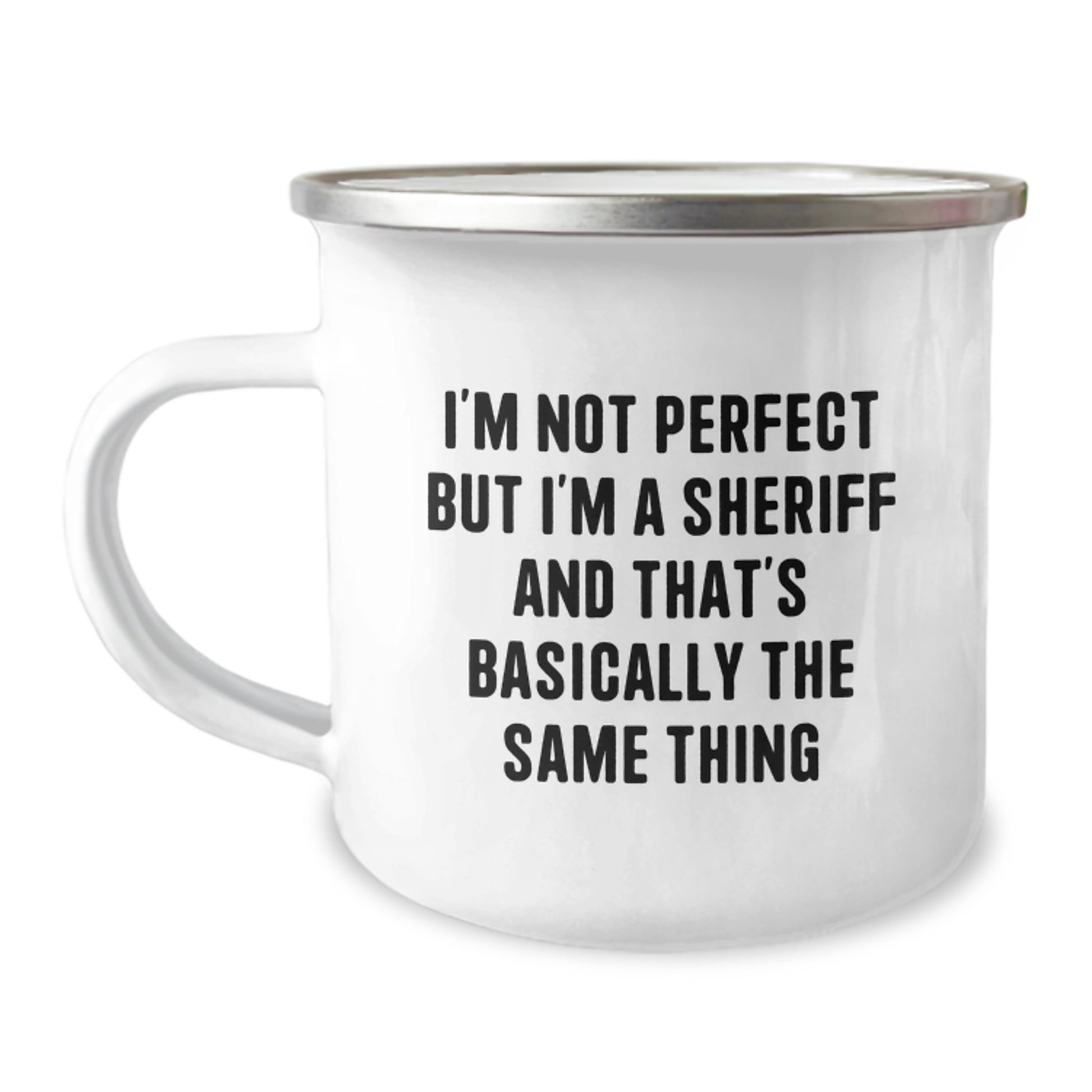 Sheriff Keepsake Camping Mug for Him Birthday Gift With Enamel Finish - Image 1