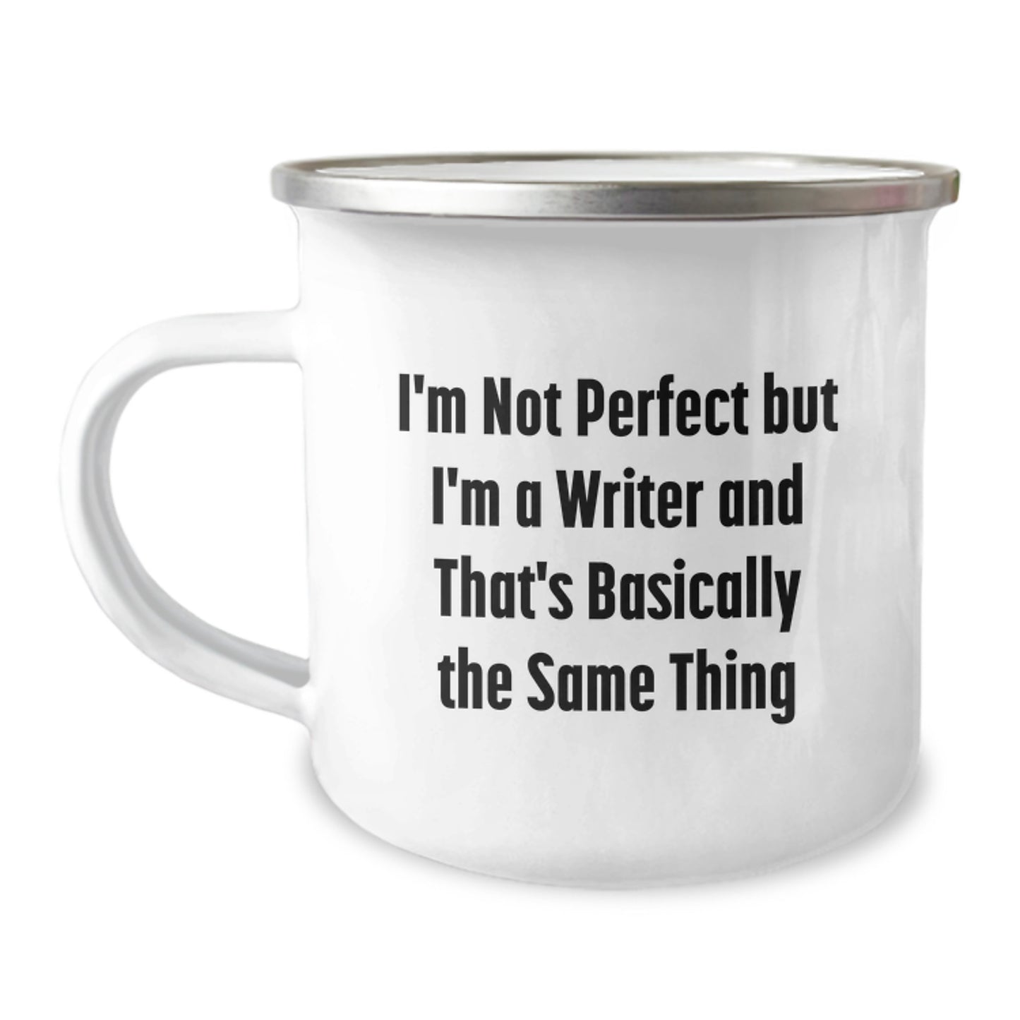 Writer Keepsake Camping Mug for Him Birthday Gift with Enamel Finish - Image 1