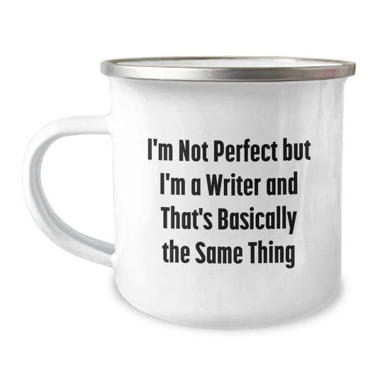 Writer Keepsake Camping Mug for Him Birthday Gift with Enamel Finish - Image 1