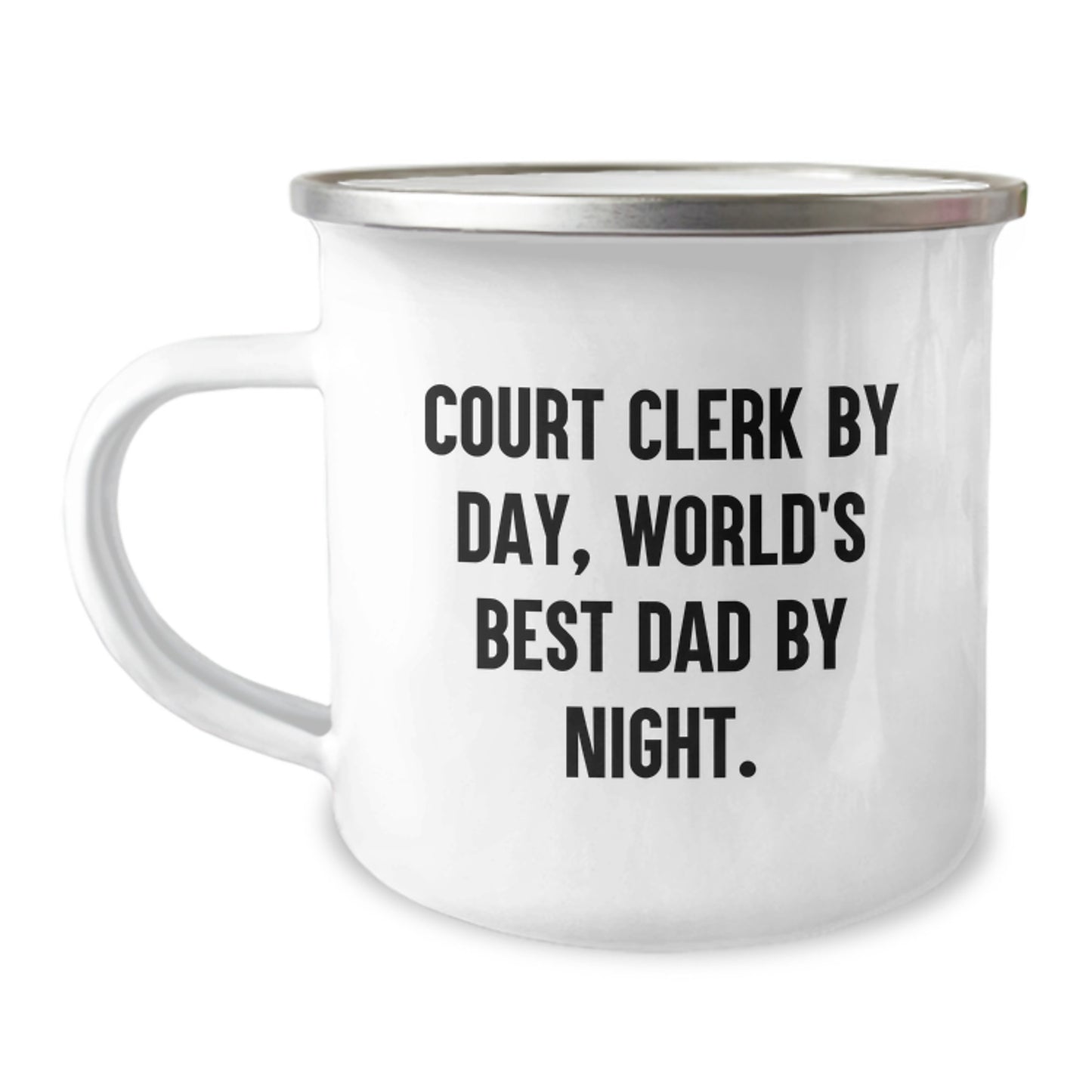 Court Clerk Keepsake Camping Mug for Him Birthday Gift with Enamel - Image 1