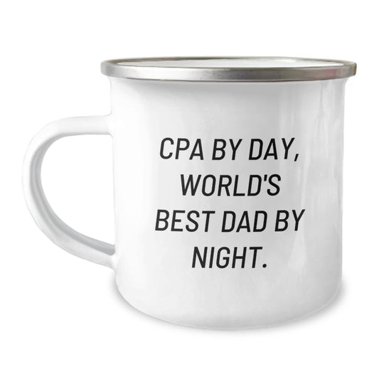 Birthday Gift for Her Cpa Camping Mug – Dad By Day, Best Dad By Night - Image 1