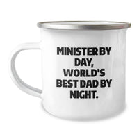 Load image into Gallery viewer, Funny Minister Gifts for Men - Minister By Day, World&#39;s Best Dad By Night Camping Mug - Birthday Unique Gifts from Family - Image 1
