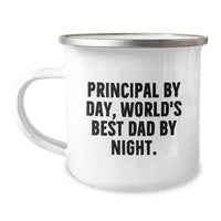 Load image into Gallery viewer, Principal Gifts from Friends - Funny Camping Mug for Birthday, &#39;Principal By Day, World&#39;s Best Dad By Night.&#39; - Image 1
