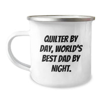 Load image into Gallery viewer, Quilter Gifts from Men, Inspirational Camping Mug for Quilter By Day, World's Best Dad By Night. - Unique Graduation Gifts - Image 1
