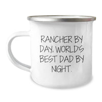 Load image into Gallery viewer, Rancher Gifts from Men, Funny Camping Mug for Rancher By Day, World&#39;s Best Dad By Night Birthday Unique Gifts - Image 1
