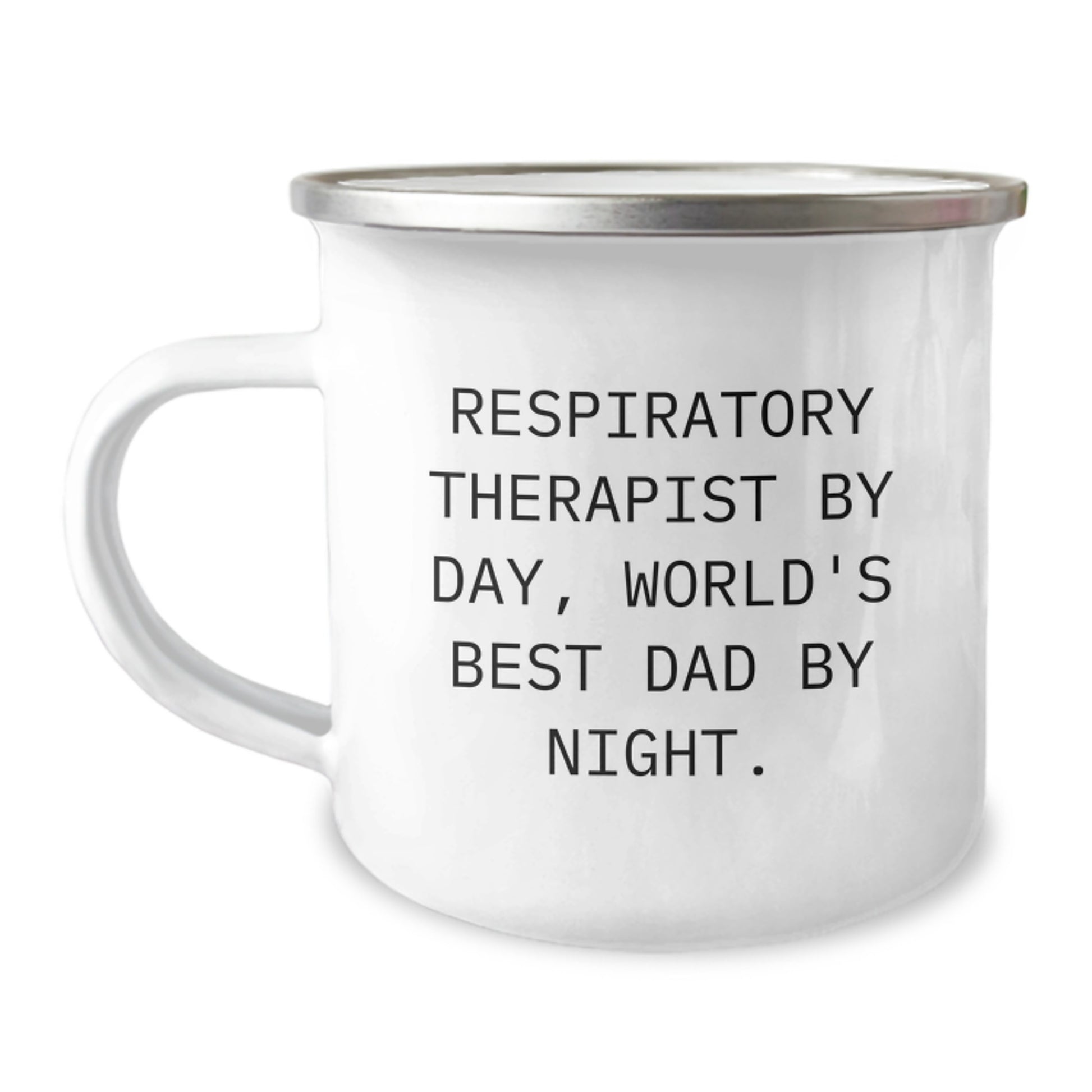 Funny Respiratory Therapist Gifts from Men to World's Best Dad By Night - Camping Mug for Birthday - Image 1