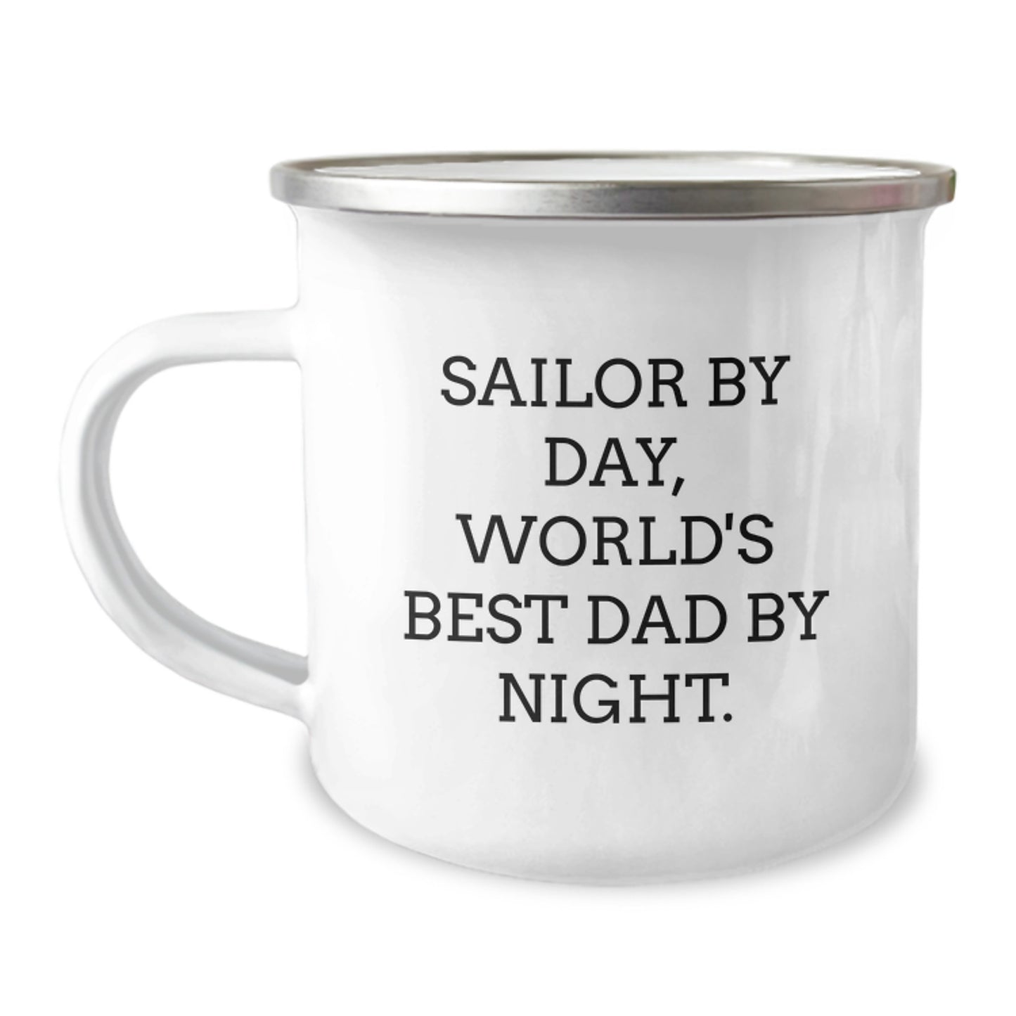 Sailor Gifts, Camping Mugs, Funny Graduation Presents - 'Sailor By Day, World's Best Dad By Night.' - Gifts from Family for Sailor - Image 1