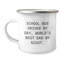 Load image into Gallery viewer, School Bus Driver Gifts, Funny Mugs for Camping Adventures, Graduation Unique Gifts from Men to School Bus Driver By Day, World's Best Dad By Night. - Image 1
