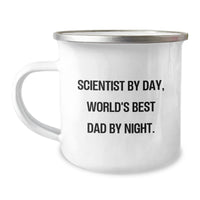 Load image into Gallery viewer, Funny Scientist Gifts, Camping Mug for Scientist By Day, World&#39;s Best Dad By Night. Gifts from Dad to Scientist, Perfect Graduation Unique Gifts - Image 1
