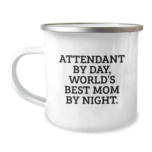 Funny Attendant Gifts from Men, World's Best Mom Camping Mug for Christmas Unique Gifts - Image 1