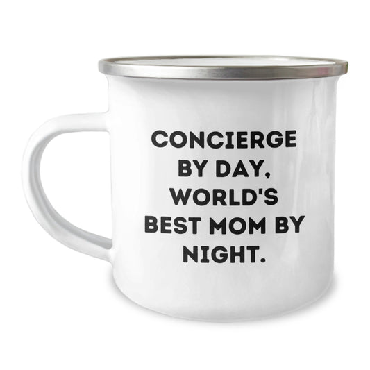 Concierge Gifts from Men for World's Best Mom - Funny Camping Mug, Perfect for Valentine's Unique Gifts - Image 1