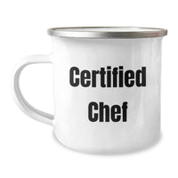 Load image into Gallery viewer, Funny Chef Gifts from Friends to Men Christmas Unique Presents with Camping Mug Quote - Certified Chef - Image 1

