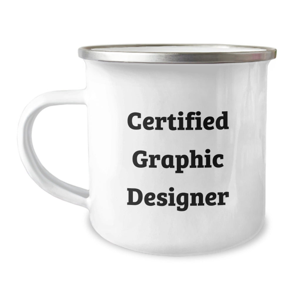 Funny Gifts from Friends to Graphic Designer, Camping Mug for Graduation, 'Designing a Brighter Future' Quote, Unique Gifts - Image 1