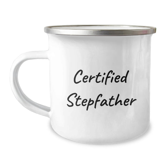 Funny Stepfather Gifts from Family, Birthday Unique Gifts for Stepfather, Camping Mug Quote Certified Stepfather - Image 1
