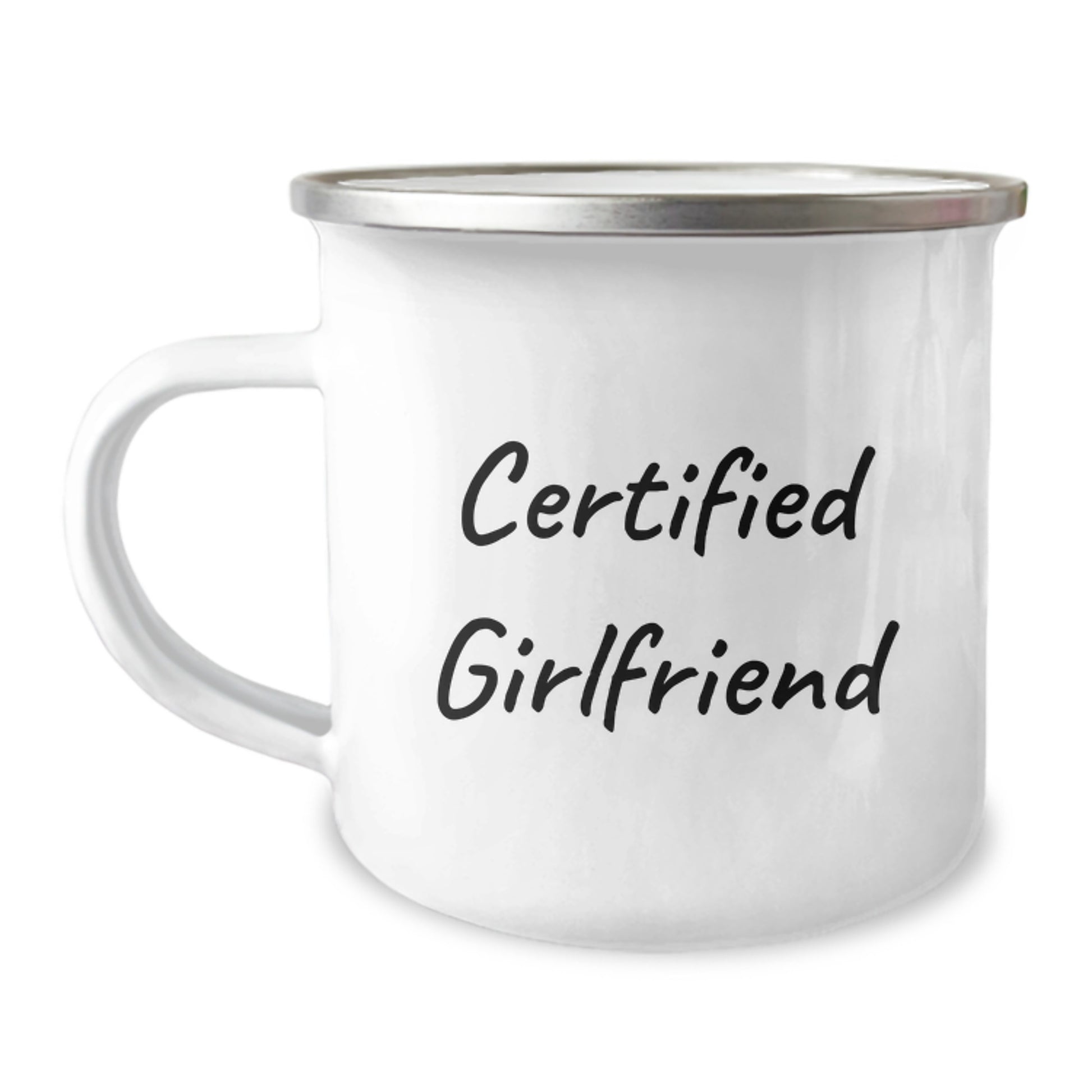 Funny Gifts from Men to Sweetheart, Birthday Unique Gifts for Camping Lover Sweetheart, 'Certified Sweetheart' Enamel Camping Mug - Image 1