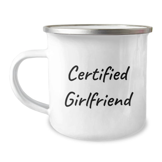Funny Gifts from Men to Sweetheart, Birthday Unique Gifts for Camping Lover Sweetheart, 'Certified Sweetheart' Enamel Camping Mug - Image 1