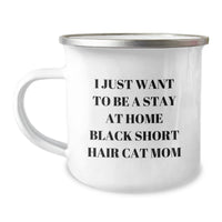 Load image into Gallery viewer, Funny Black Short Hair Cat Mom Gifts from Friends, Graduation Unique Gifts for Black Short Hair Cat Lovers, Camping Mug - Image 1
