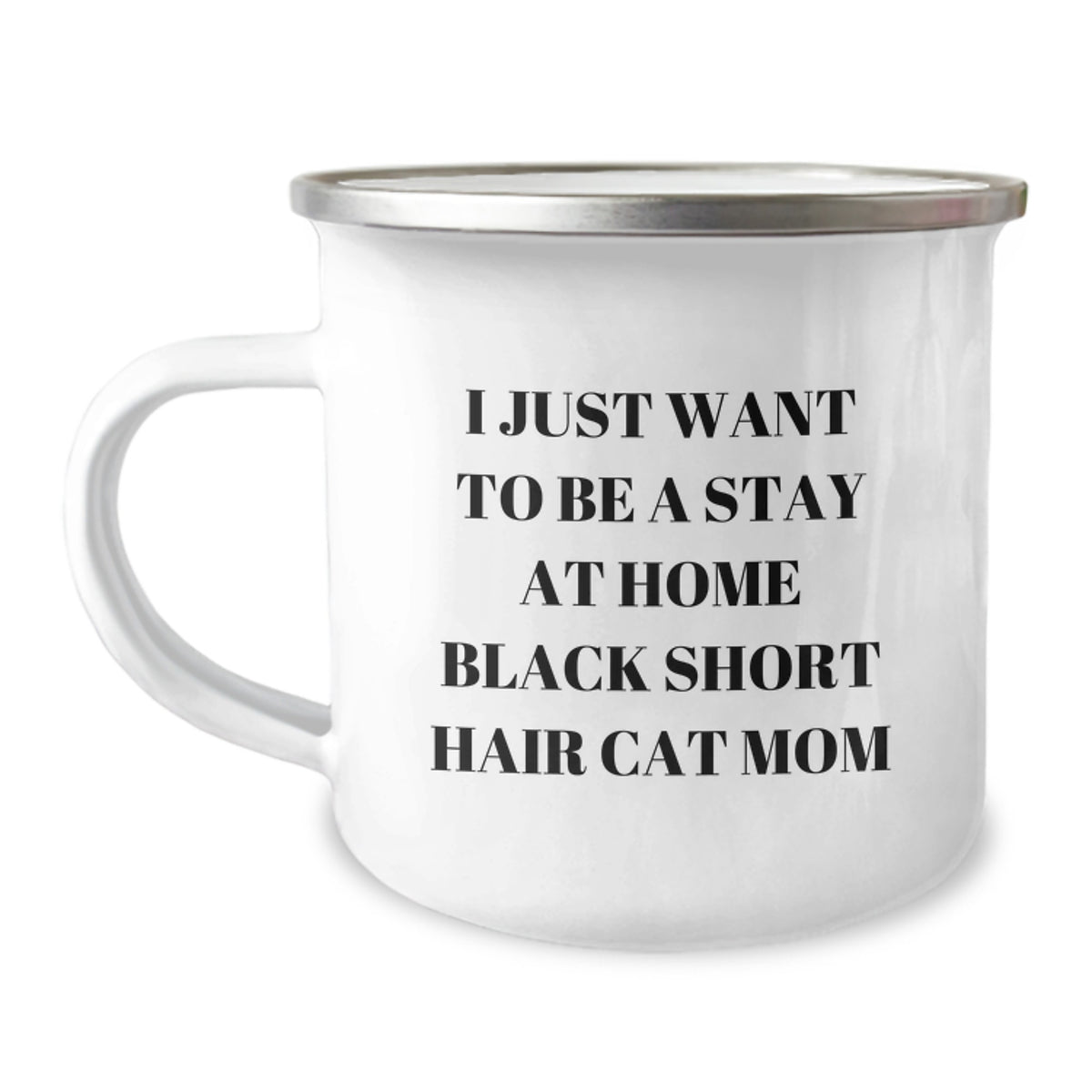 Funny Black Short Hair Cat Mom Gifts from Friends, Graduation Unique Gifts for Black Short Hair Cat Lovers, Camping Mug - Image 1