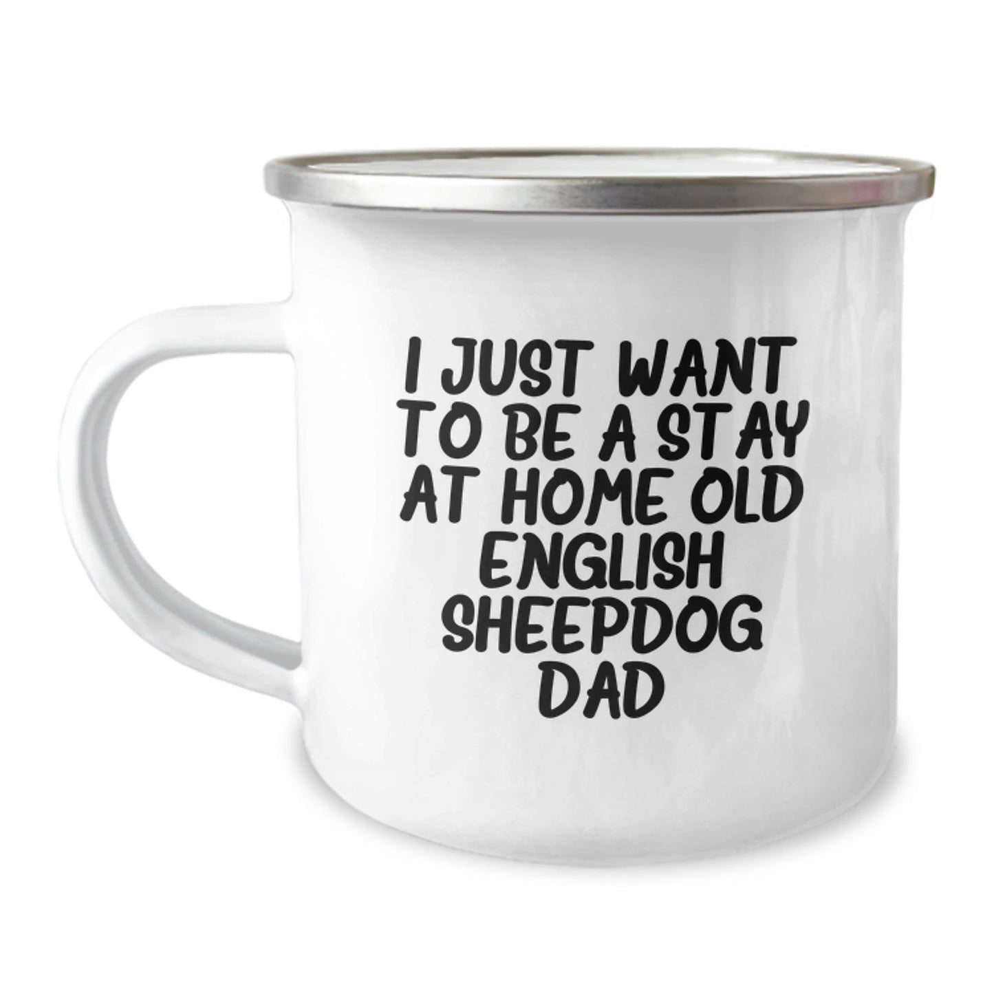 Old English Sheepdog Dad Funny Camping Mug Gifts from Family and Friends for Birthday Unique Occasion - Image 1