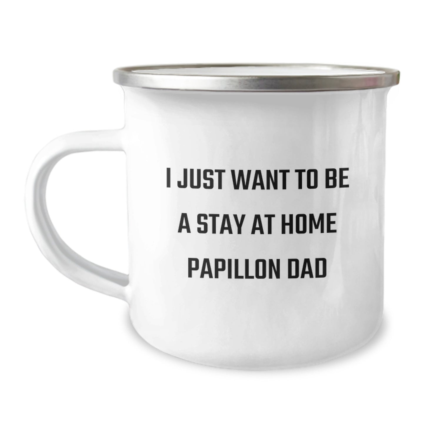 Funny Papillon Dog Gifts for Men Camping Mug from Dad on Birthday Unique - Image 1
