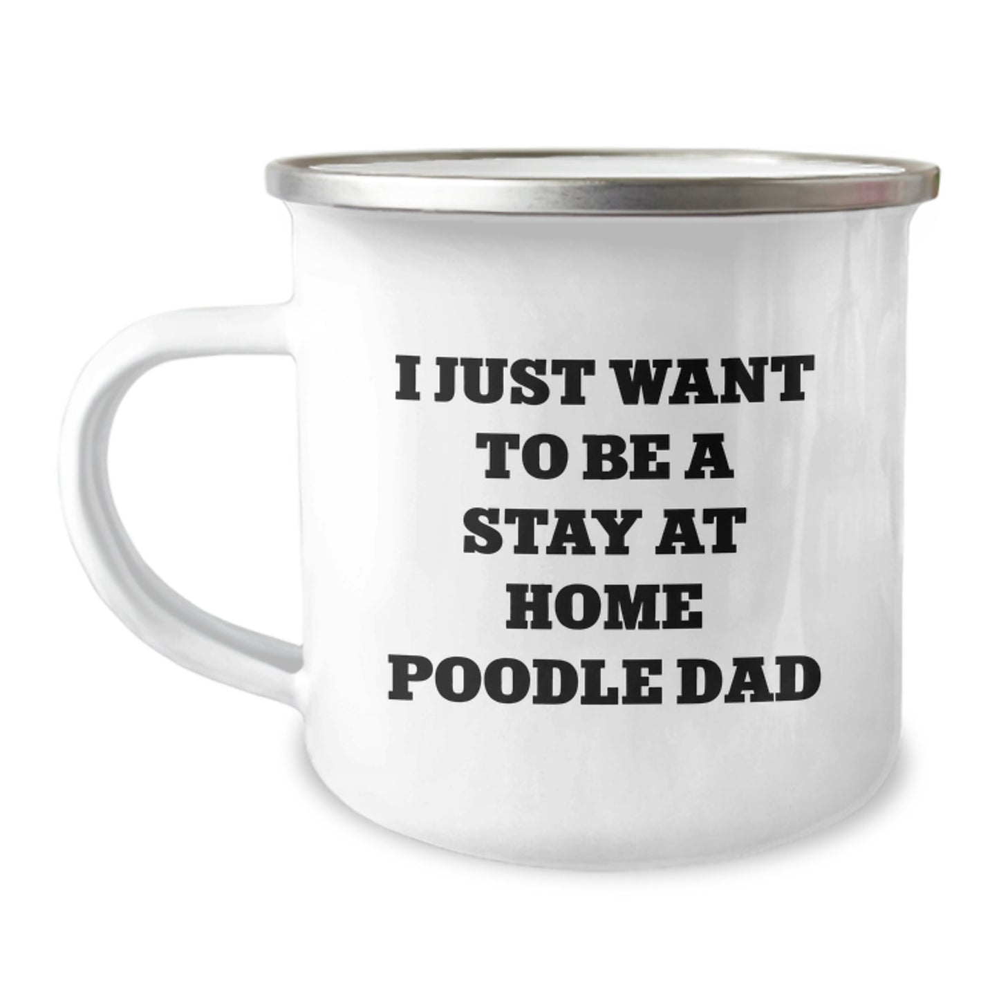 Poodle Dog Funny Camping Mug Gifts for Stay At Home Dad on Birthday - Funny Poodle Dad Quote, Gifts from Friends to Family - Image 1