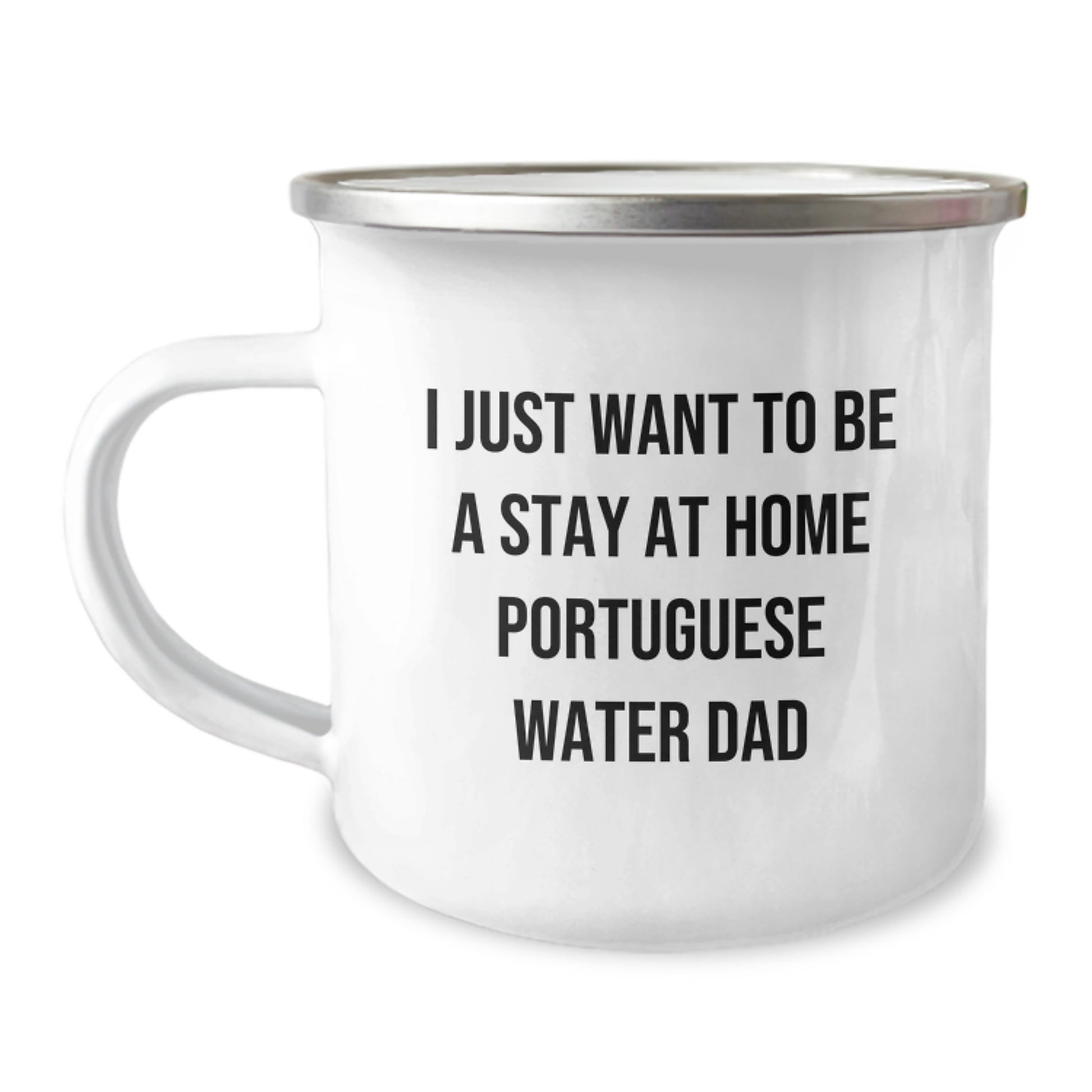 Funny Portuguese Water Dog Camping Mug Gifts for Men from Family - I Just Want To Be A Stay At Home Dad - Image 1