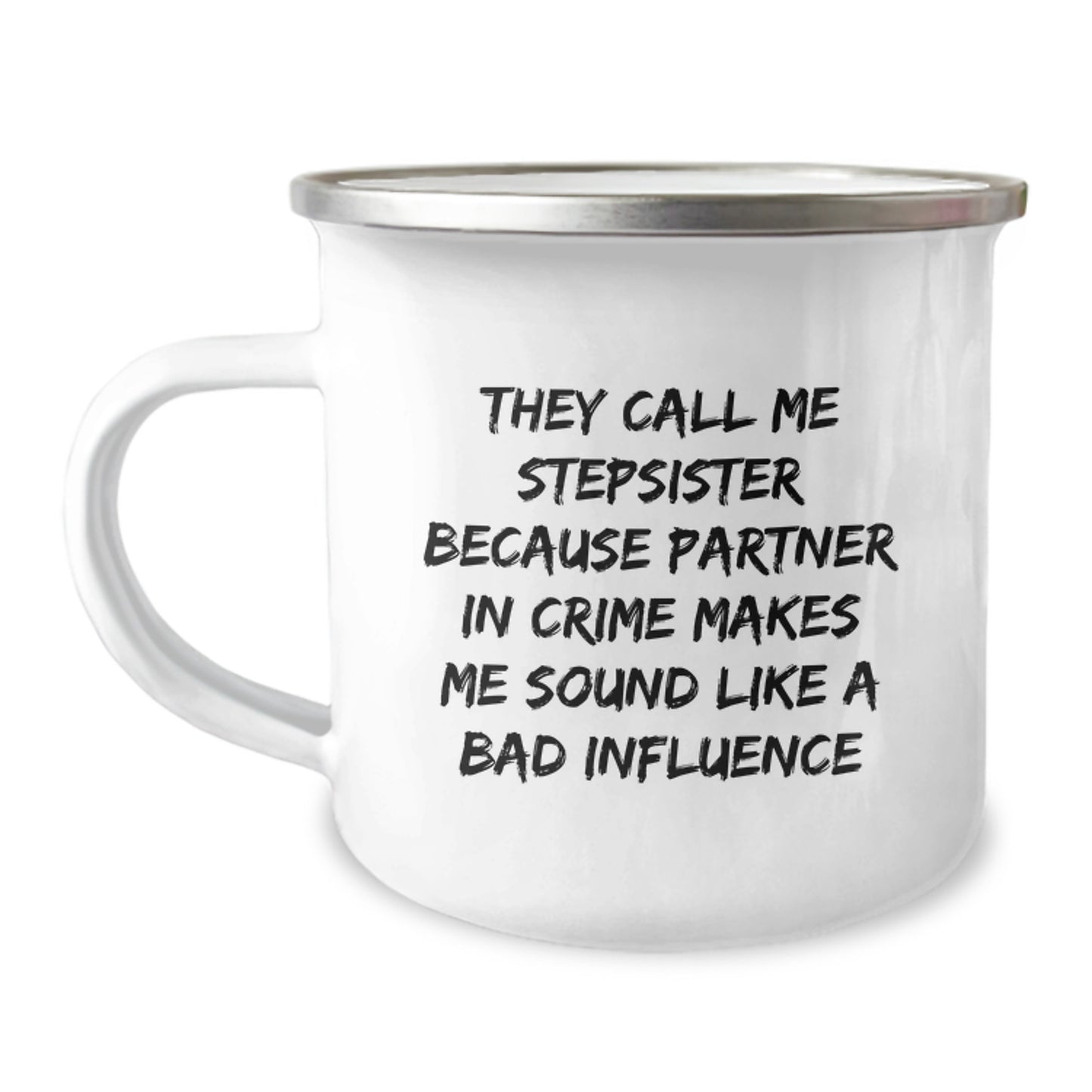 Unique Stepsister Birthday Unique Gifts from Family Members - Funny Camping Mug Partner In Crime - Image 1