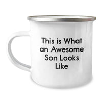 Load image into Gallery viewer, Funny Son Gifts, This Is What An Awesome Son Looks Like, Camping Mug for Men, Graduation Unique Gifts from Family to Son - Image 1
