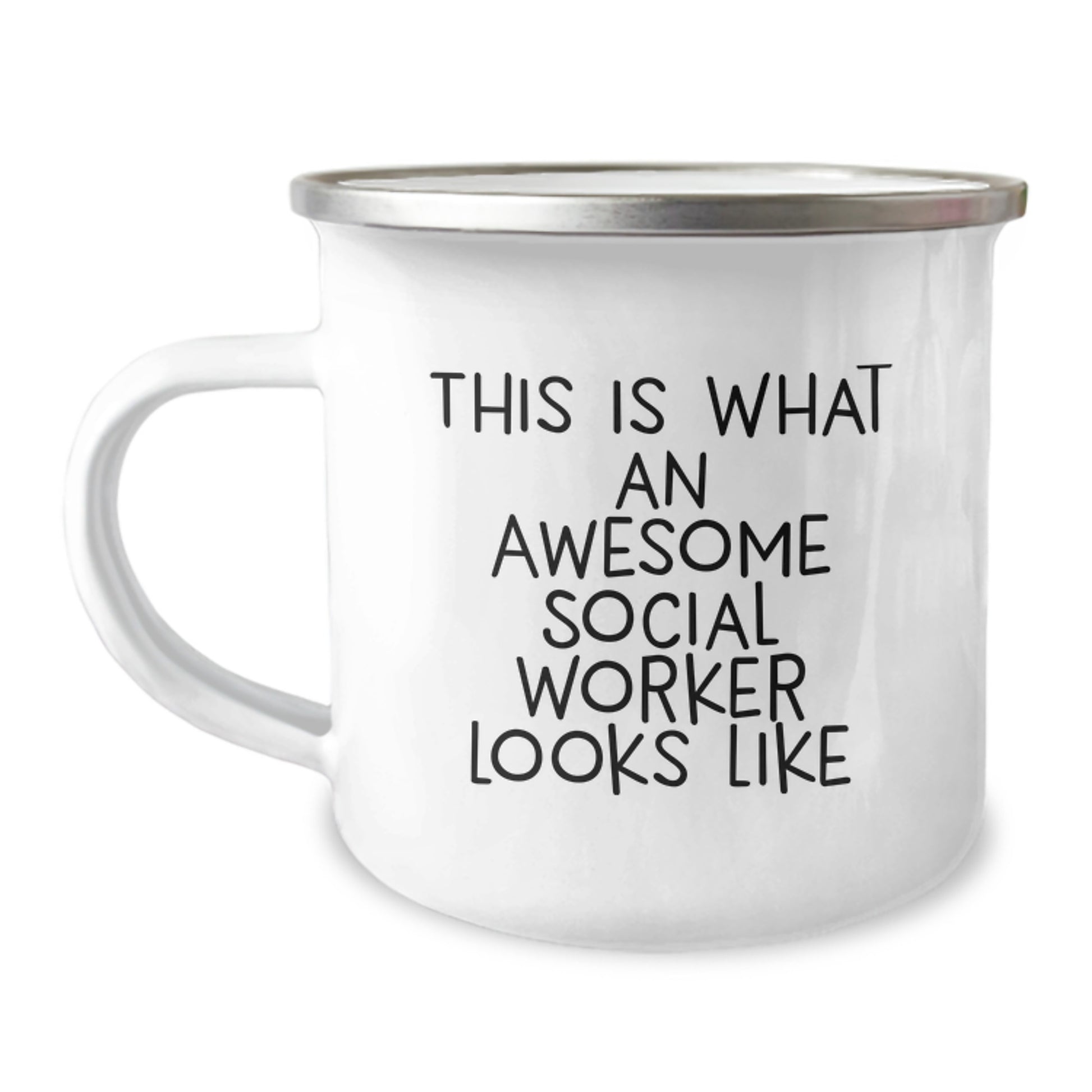 Funny Social Worker Gifts from Friends for Birthday Unique Gifts Camping Mug with This Is What An Awesome Social Worker Looks Like Quote - Image 1