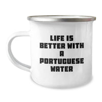 Load image into Gallery viewer, Portuguese Water Dog Lovers Gifts from Family - Funny Camping Mug for Graduation - Life Is Better With A Portuguese Water - 12 oz Stainless Steel - Image 1
