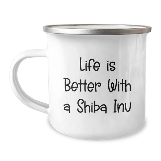 Cute Shiba Inu Dog Gifts for Men, Women, Friends, Coworkers, Family - Life Is Better With A Shiba Inu Camping Mug, Graduation Unique Gifts from Men, Women, Friends, Coworkers, Family - Image 1
