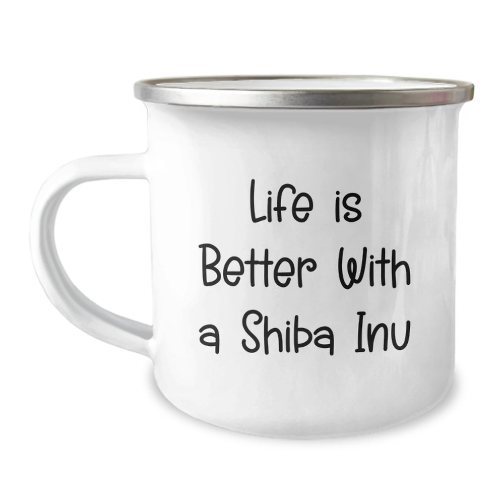 Cute Shiba Inu Dog Gifts for Men, Women, Friends, Coworkers, Family - Life Is Better With A Shiba Inu Camping Mug, Graduation Unique Gifts from Men, Women, Friends, Coworkers, Family - Image 1