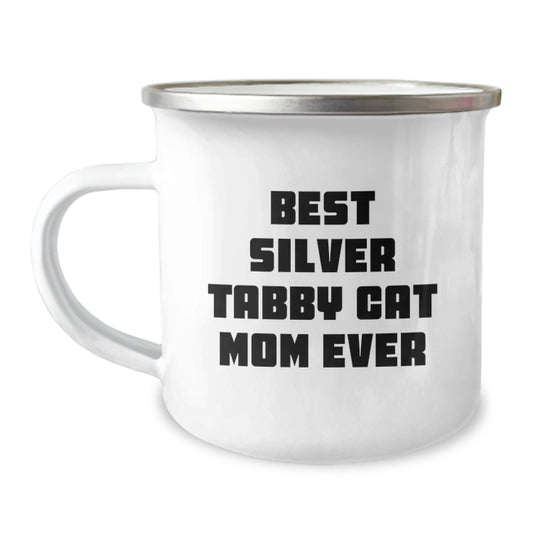 Funny Silver Tabby Cat Mom Gifts from Family for Her - Birthday Unique Gifts - Silver Tabby Cat Camping Mug - Best Silver Tabby Cat Mom Ever - Image 1