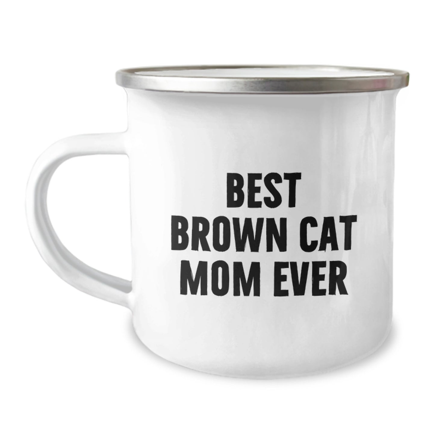 Funny Brown Cat Mom Gifts from Family, Birthday Unique Mugs for Brown Cat Lovers, Best Brown Cat Mom Ever Stainless Steel Camping Mug - Image 1