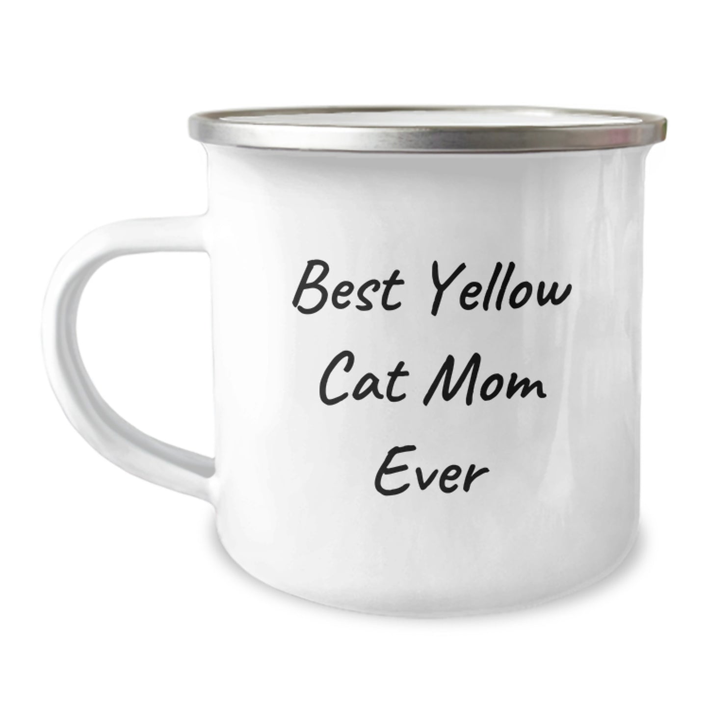 Funny Yellow Cat Mom Ever Camping Mug Gifts from Family for Yellow Cat Lovers on Birthday - Image 1