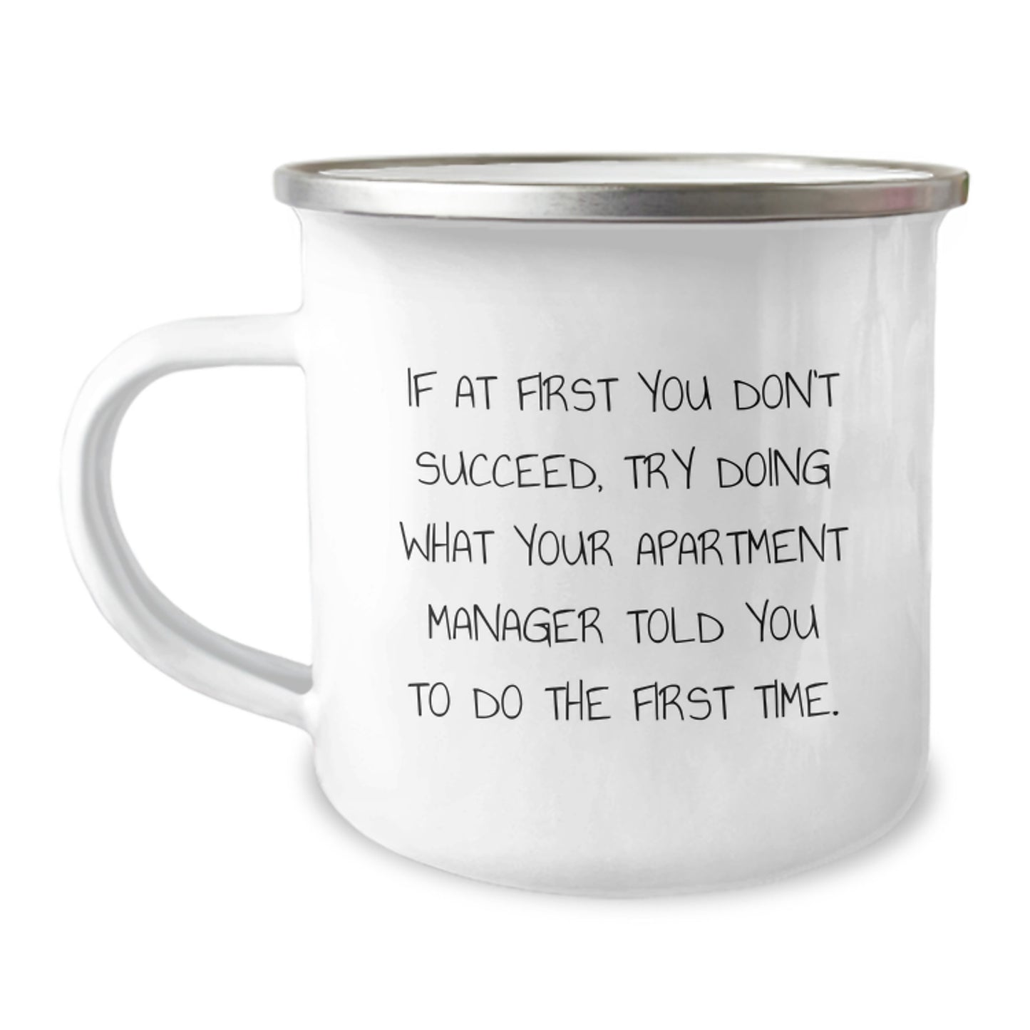 Funny Apartment Manager Gifts from Friends, Unique Camping Mug for Birthday Unique Gifts, Inspirational Quote - Image 1