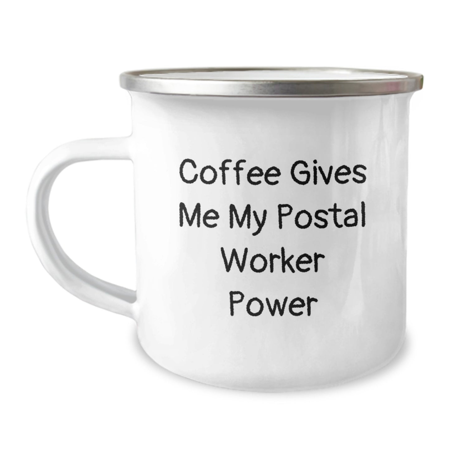 Funny Postal Worker Gifts for Men from Friends and Family - Coffee Gives Me My Power Camping Mug for Valentine's - Image 1