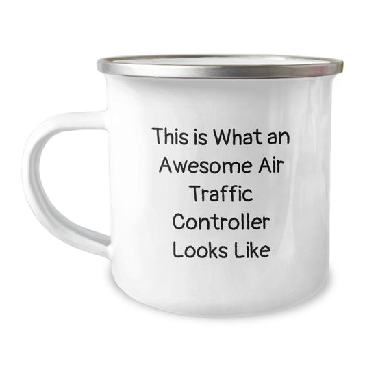 Funny Air Traffic Controller Gifts for Men, Birthday Unique Gifts from Friends, Camping Mug with Quote 'This Is What An Awesome Air Traffic Controller Looks Like' - Image 1