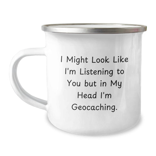Camping Mug for Geocaching Enthusiasts Funny Graduation Unique Gifts from Friends to Men - Image 1
