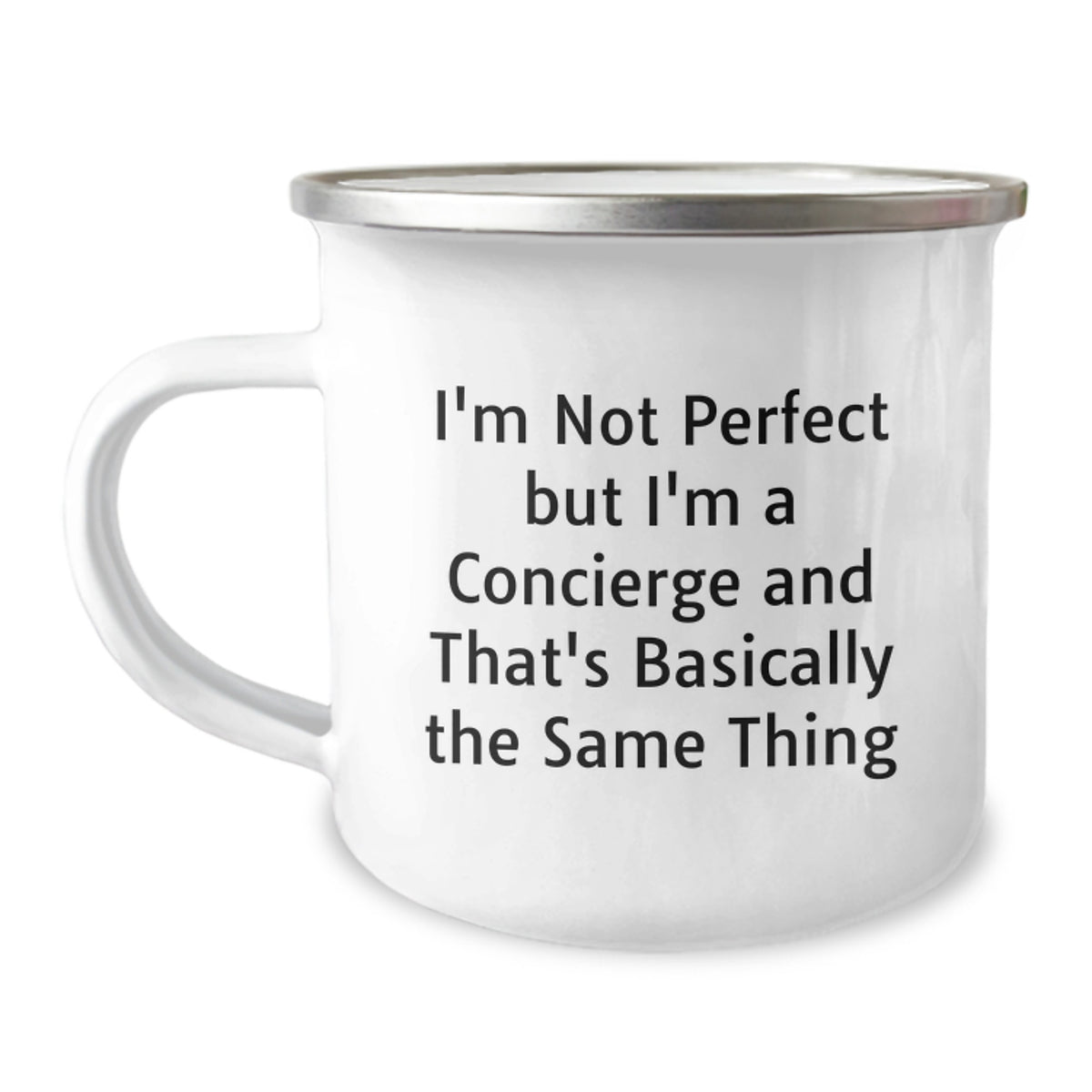 Concierge Camping Mug Gift for Him - I'm Not Perfect Keepsake - Image 1