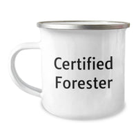 Load image into Gallery viewer, Gifts from Men for Forester Friends - Funny Certified Forester Camping Mug, Graduation Unique Gifts, 12 oz, Stainless Steel - Image 1
