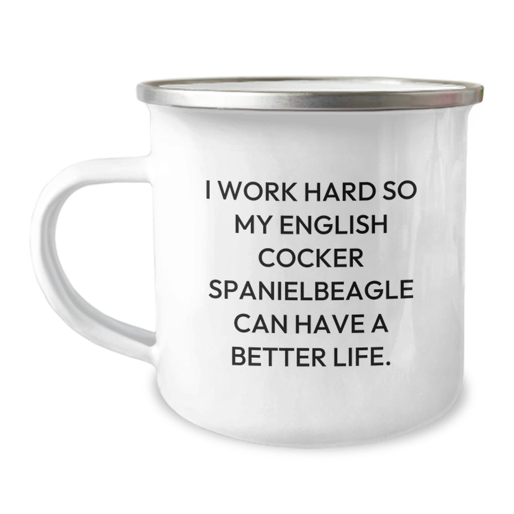 English Cocker Spaniel Dog Lover's Inspirational Camping Mug Gifts from Friends for Birthday - Image 1