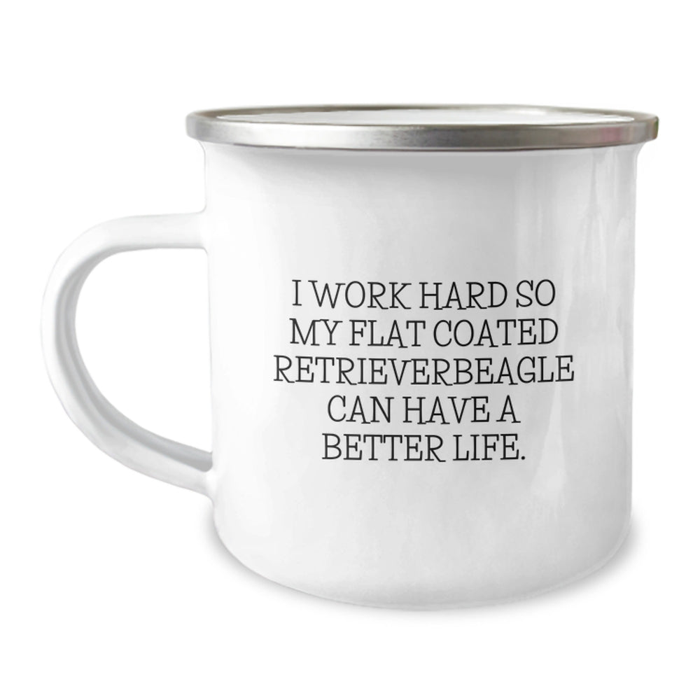 Flat Coated Retriever Dog Gifts, Funny Inspirational Quote Camping Mug, Gifts from Friends to Family for Birthday - Image 1