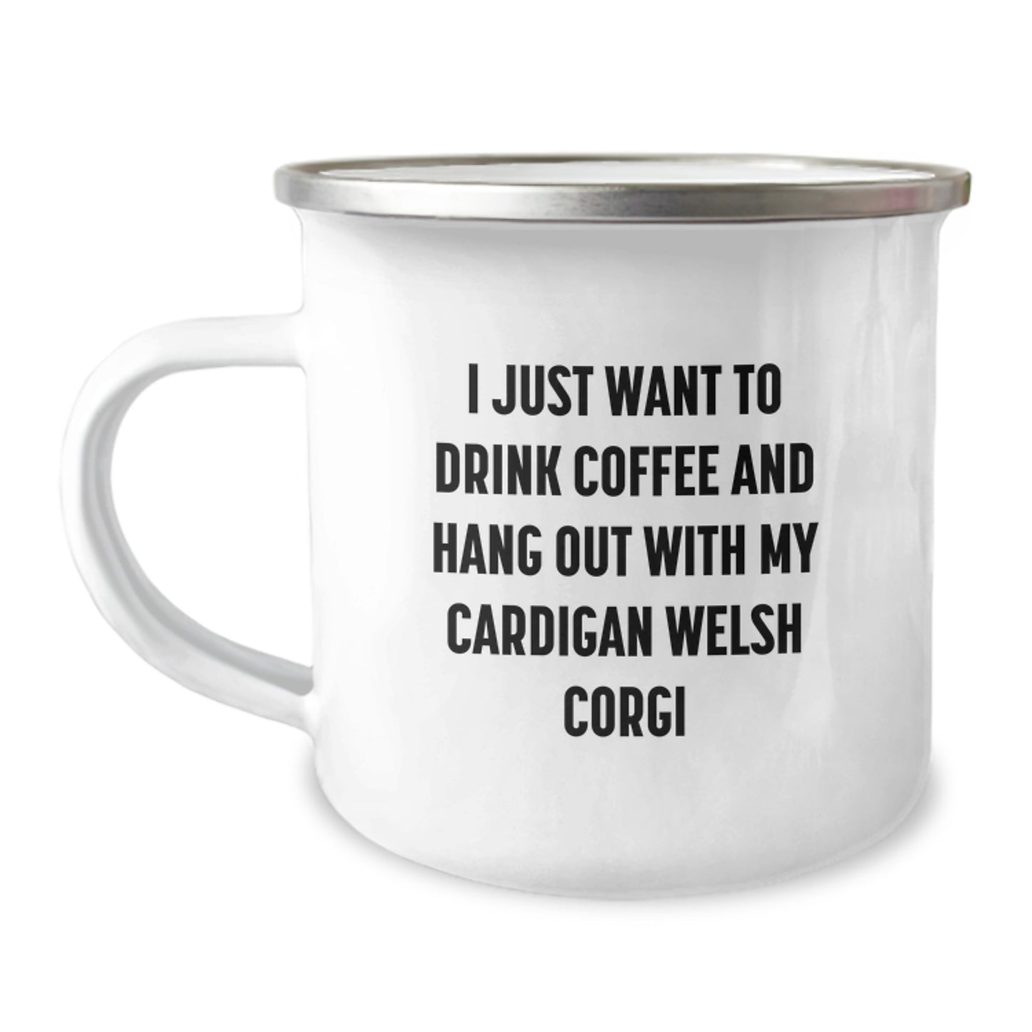 Funny Cardigan Welsh Corgi Dog Birthday Unique Gifts from Friends - Gifts for Men Women Who Love Camping Mugs - I Just Want To Drink Coffee And - Image 1